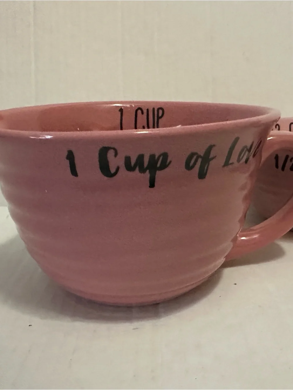 10 Strawberry Street Pink Ceramic Measuring Cups Set of 4